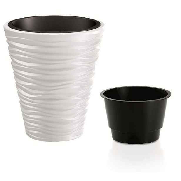 Prosperplast Květináč Small Sand s vložením bílý, varianta 34,5 cm