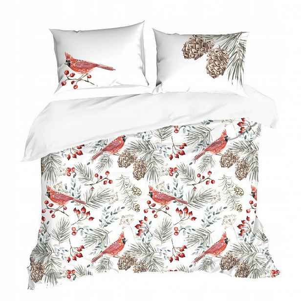 Sada povlečení Willow 220x200 bílá jmelí větvičky