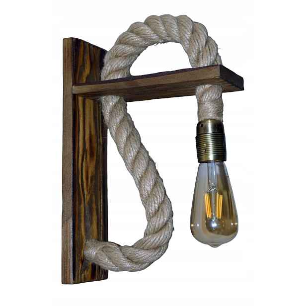 Dřevěná nástěnná lampa OldRopeM