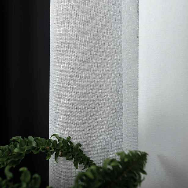 Mg Záclona Šedá ve stylu Glamour s olověnkou 350x300 cm Obšité Boky Šitá