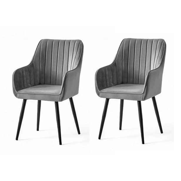 Sada jídelních židlí Nova Grey and Black, 2 ks