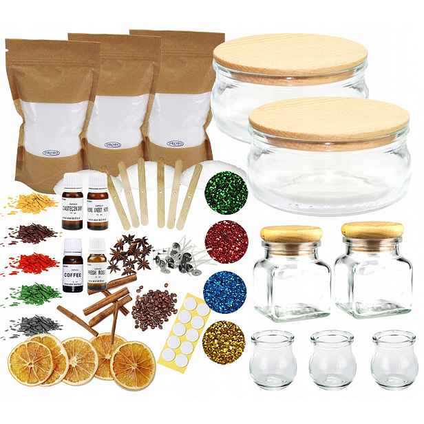 Sada pro výrobu svíček Diy elegantní sklo 210 ml sklenice 120 ml