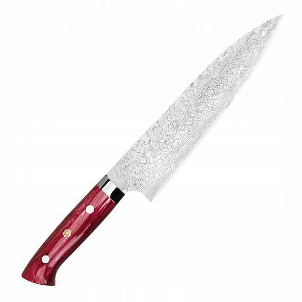 Takeshi Saji Red Turquoise Ručně kovaný R2 Japonský Nůž šéfkuchaře 21 cm