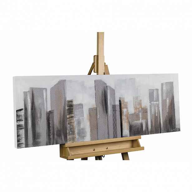 KUNSTLOFT RUČNĚ MALOVANÝ AKRYLOVÝ OBRAZ ŠEDÝ, 120/40 CM