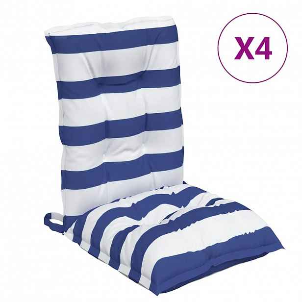 vidaXL Venkovní polštář 4 ks Textil Modro-bílý pruh 100 x 50 x 7 cm