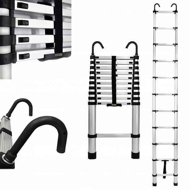 Žebřík s háky 11 stupňů 3,2 m Drabest