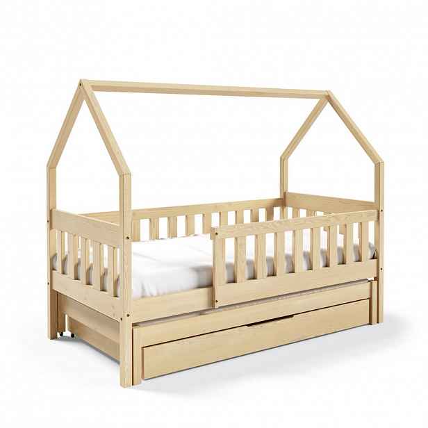 MASSENO VYSOKÁ Postel BAMBINA 80x160 s úložným prostorem, Borovice