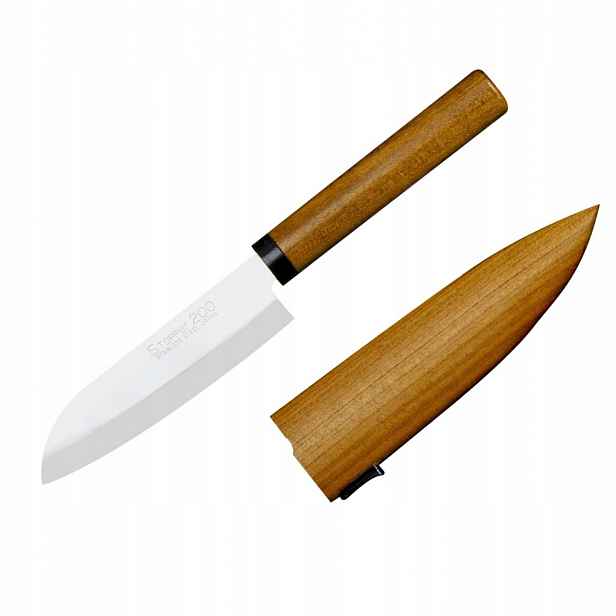 Kanetsune 420J2 Japonský nůž Nůž na ovoce s dřevěnou pochvou Pouzdro 10,5 cm