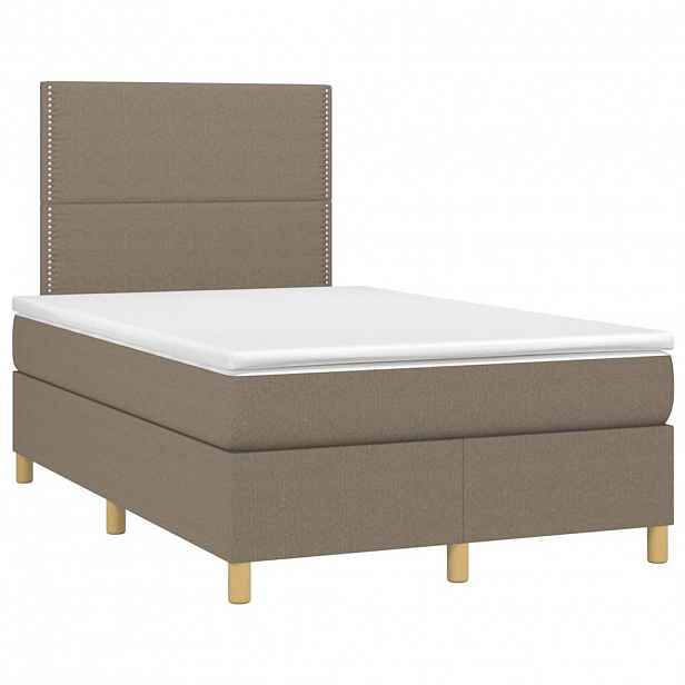 vidaXL Box spring postel s matrací taupe 120x190 cm textil