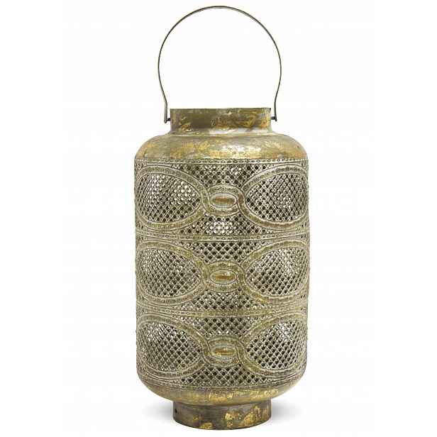 Lampion kovový loftový dekorativní zlatý vintage retro styl