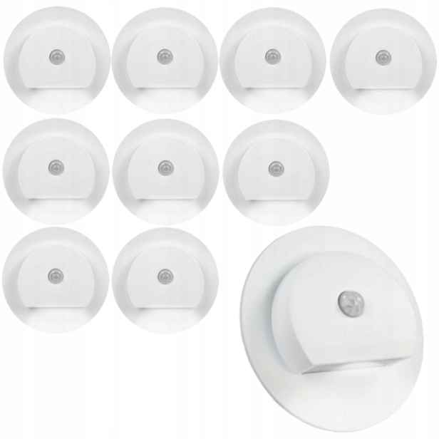 10 X Led Schodišťová Lampa 230V, Lampa Na Schody, Senzor Pohybu Soumraku