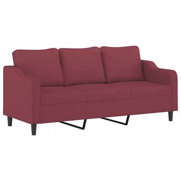 vidaXL 3místná pohovka vínová 180 cm textil