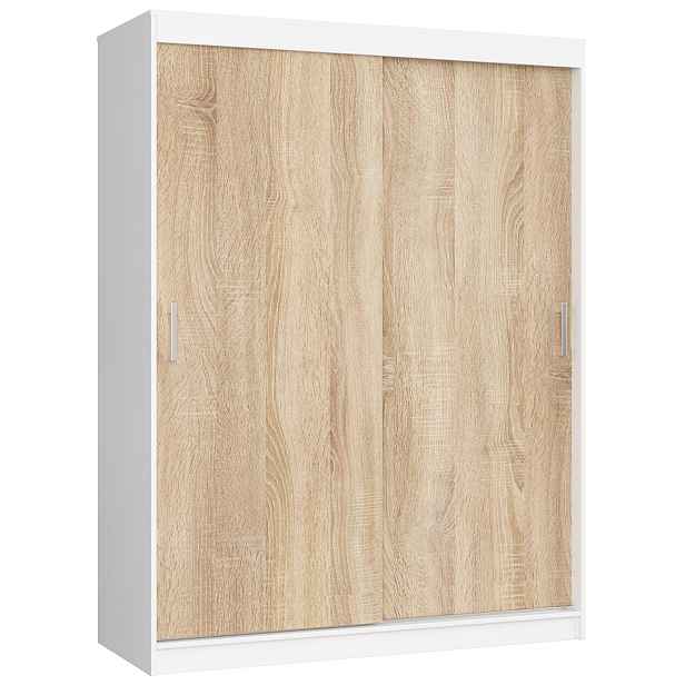 Ak furniture Šatní skříň CLP Mono 150 cm bílá/dub sonoma