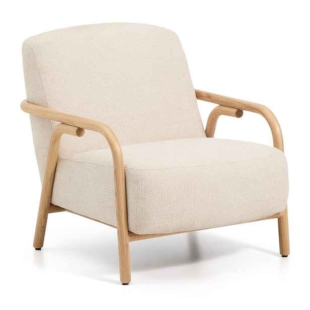 Béžové žinylkové křeslo Sylo – Kave Home
