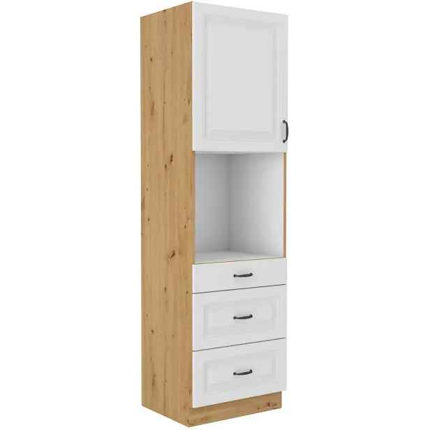 Falco Kuchyňská skříň Stipe na vestavenou troubu 60 DPS 210 3S 1F bílá/dub artisan