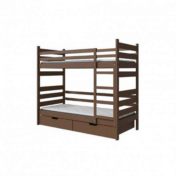 MASSENO VYSOKÁ Postel DRAKO 80x190 s úložným prostorem, Ořech