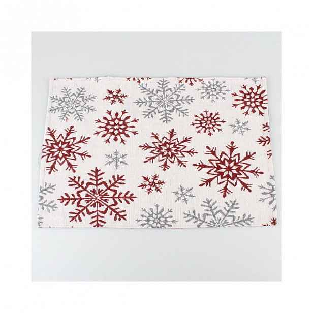 Bílo-šedo-červené vánoční prostírání Dakls Winter, 33 x 48 cm