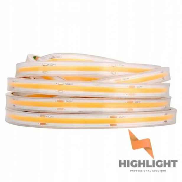 5 m Cob Led páska vodotěsná Studená 6000K IP67 24V 10W 480 Led CRI90