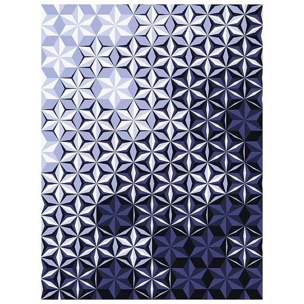 Fototapeta Geometrie 3D Modro-bílé abstraktní postavy 206x275 lepidlo