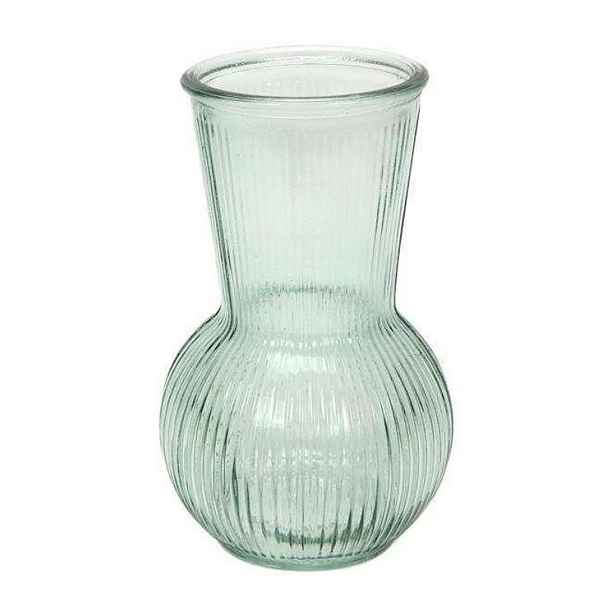 Zelená vroubkovaná skleněná váza Tilly Belly – Ø 11*18 cm Mars & More