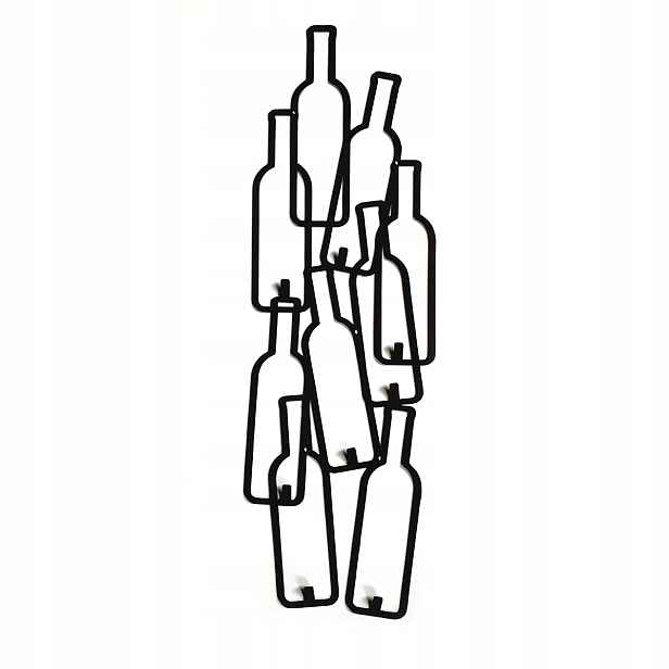 Decolicious Věšák do předsíně a kuchyně na zeď černý Bottles