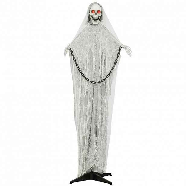 Outsunny HALLOWEENSKÁ dekorace Smrtka 183 cm s LED světly, zvukovou funkcí