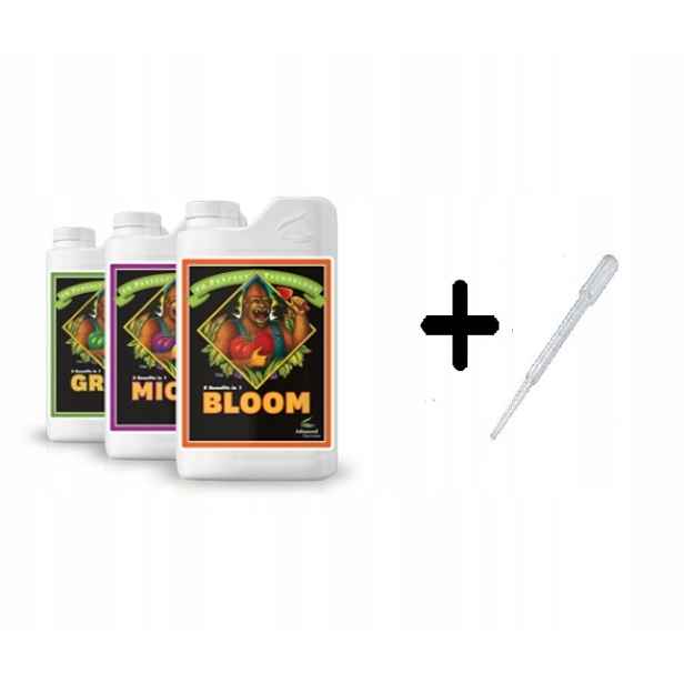 Sada hnojiv Advanced Nutrients Micro Bloom Grow 3x1L pipeta 3 ml