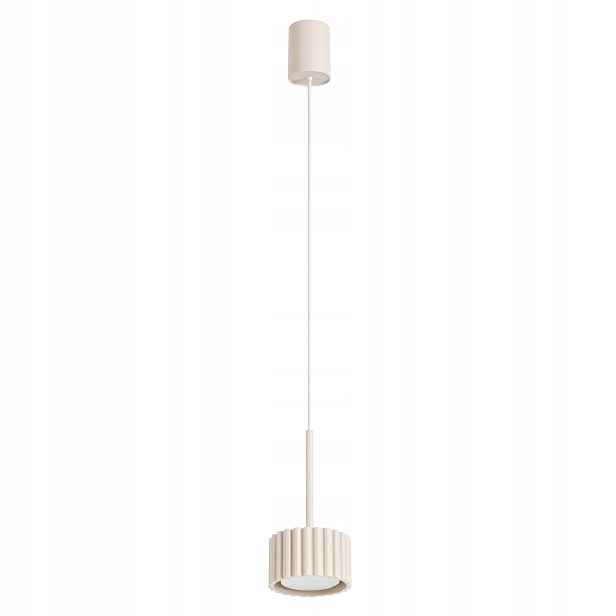 Sollux Lighting závěsná lampa Aura béžová s rýhovaným stínítkem GX53 10W