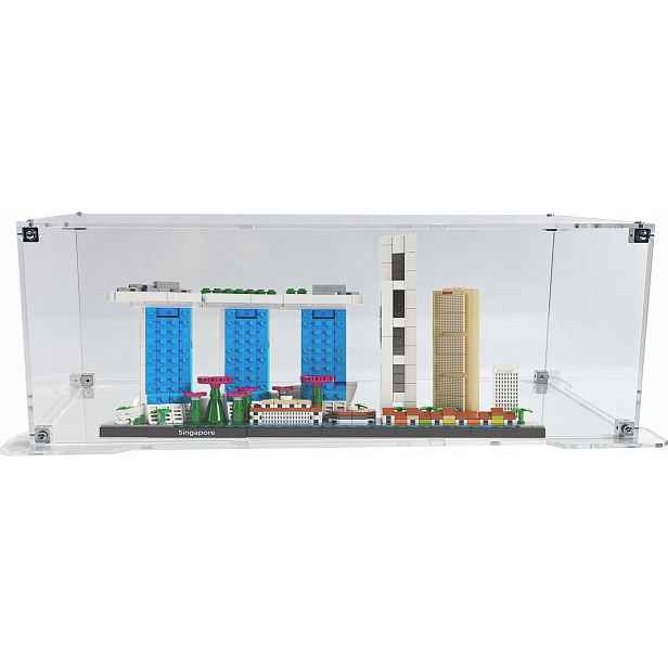 Vitrína s podstavcem Drewlandia pro stavebnici Lego 21057 Architecture Singapur