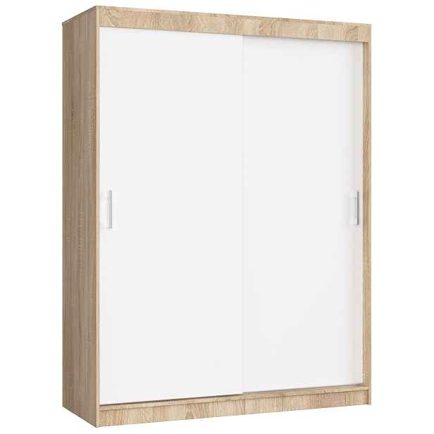 Ak furniture Šatní skříň CLP Mono 150 cm dub sonoma/bílá