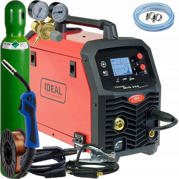 Svařovací stroj Ideal Tecnomig 205 LCD Synergie Mig Mma Tig Flux 200A 230V sada4