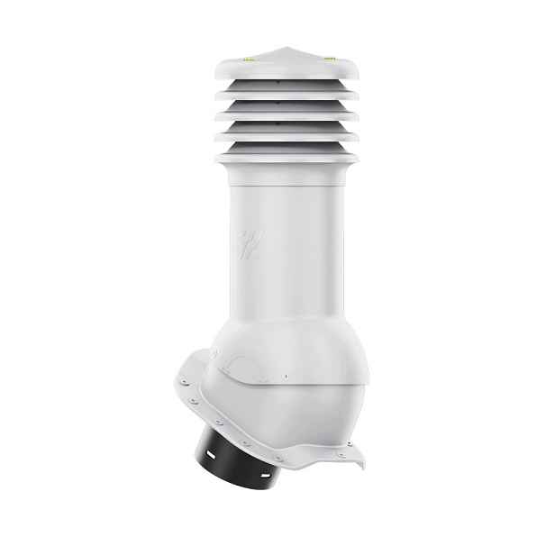 Větrací komín HiVent fi 125 mm pro plechovou střešní krytinu, profil R, šedý