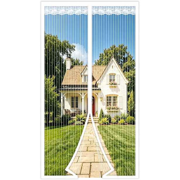 Moskytiéra Diker 140 x 240 cm bílá magnetická síť na dveře bez vrtání