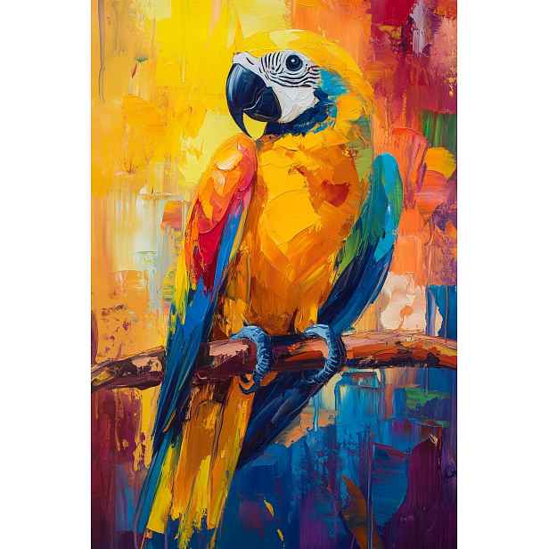 Obraz Na Plátně Barevný Papoušek Ara Abstrakce Malířství 40x60