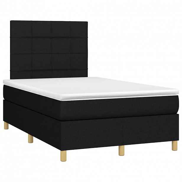 vidaXL Box spring postel s matrací černá 120x190 cm textil
