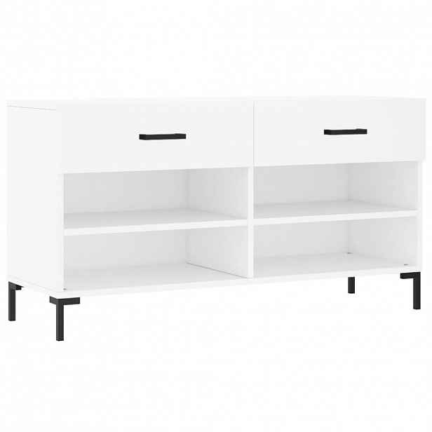 vidaXL Botník bílý 102 x 35 x 55 cm kompozitní dřevo