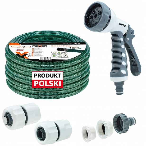 Hadice 3/4" 25 M 3 Vrstvá Spojky Pistole Polský