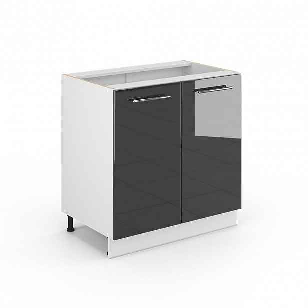 Vicco SPODNÍ SKŘÍŇKA KUCHYŇSKÉ LINKY Fame-Line, Antracitový vysoký lesk/Bílá, 80 cm bez pracovní desky