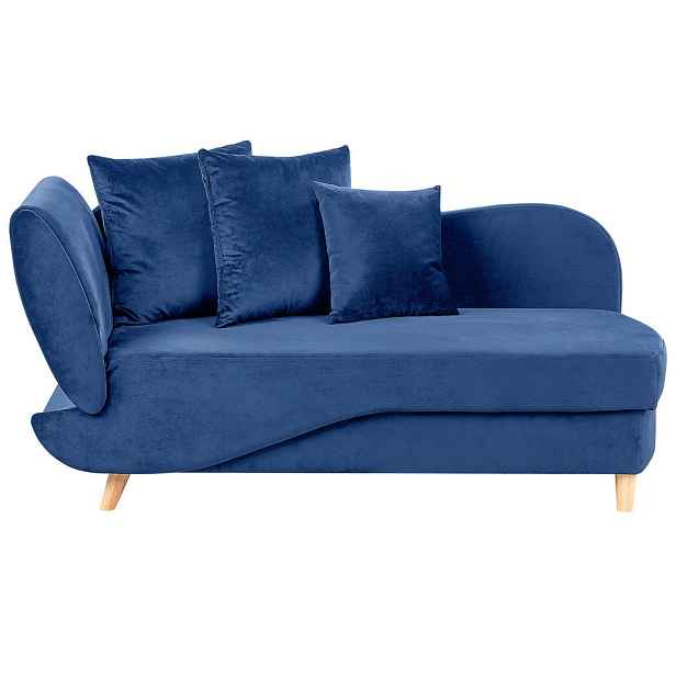 Beliani ČALOUNĚNÉ lehátko chaise longue levostranné Modré Meri