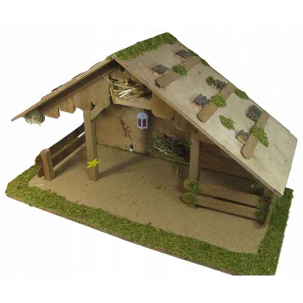 Betlém Osvětlený 65x31x35 cm, pro postavy o výšce 15 cm