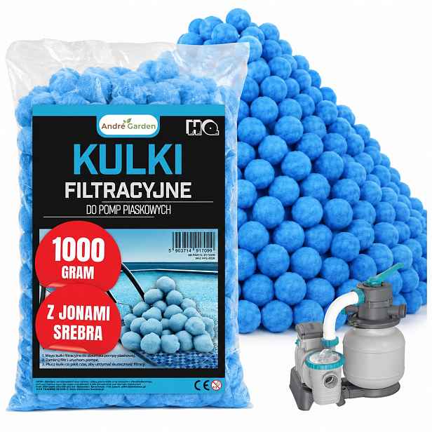 Filtrační kuličky do bazénu velké filtrační čerpadla 1KG 1000g s Ionty Stříbra