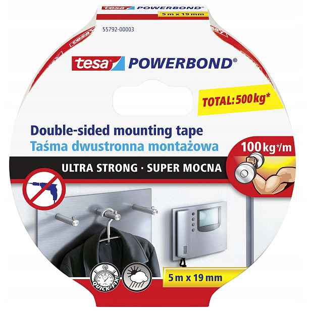 Lepicí páska Tesa Powerbond 5m x 19mm Ultra Silná TS55792-00003-01