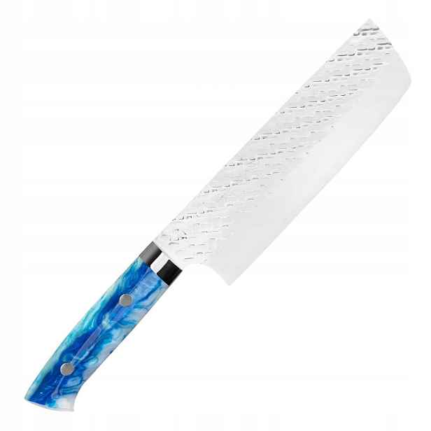 Nůž nakiri Takeshi Saji Strix 17 cm ocel Spg 64-65 Hrc modrý akryl