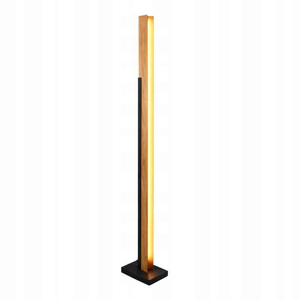 Podlahová lampa vysoká Led dřevo černá Trio