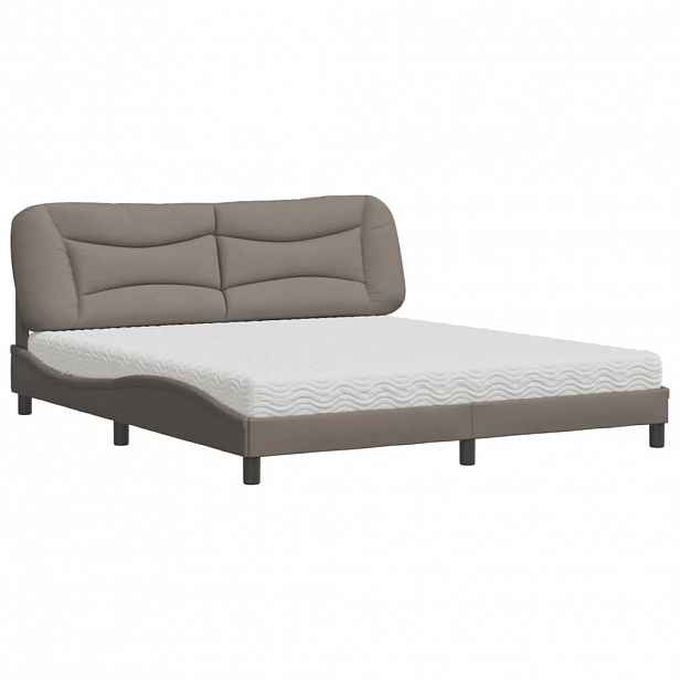 vidaXL Postel s matrací Hvar taupe 180 x 200 cm textil