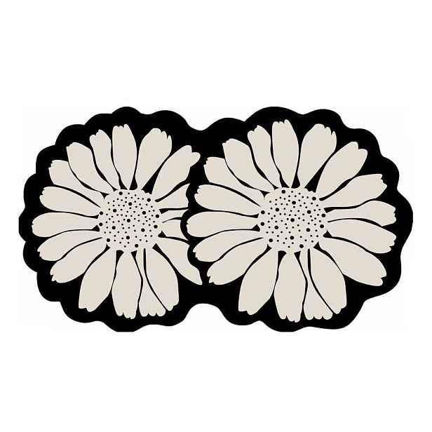 Černá/krémová koupelnová předložka 70x120 cm Flor Extrana – Foutastic