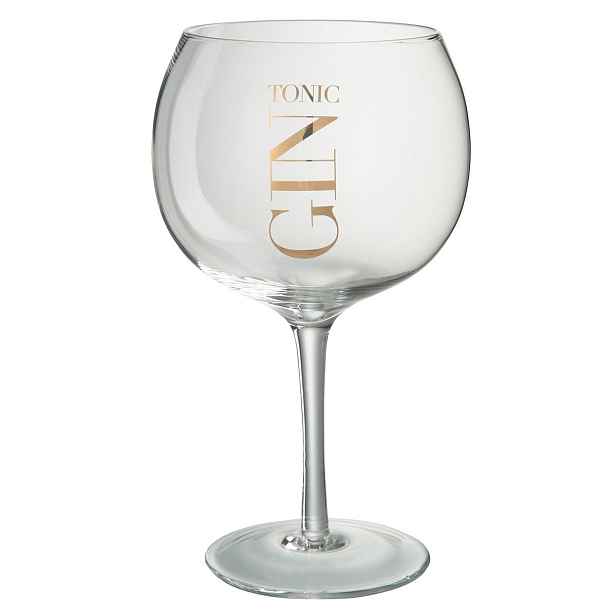 Sklenička se zlatým nápisem Gin Tonic - Ø12*22cm/880ml J-Line by Jolipa