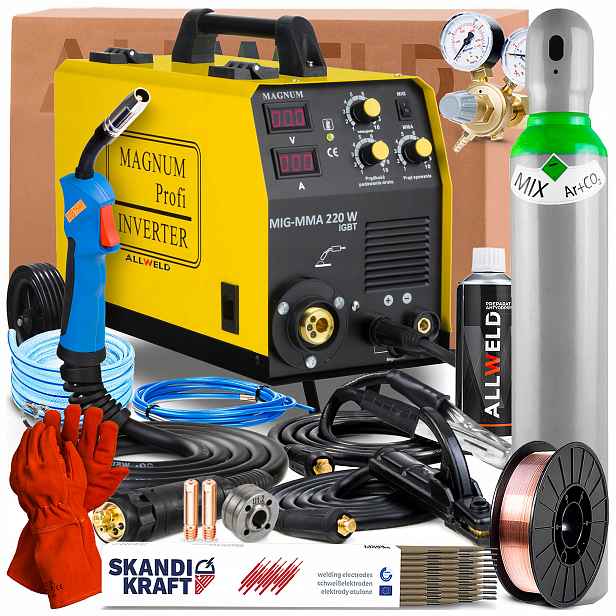 Svářečka Magnum Mig 200W 230V 200A Lutosvařování Mma Flux 2-VÁLCOVÁ Igbt