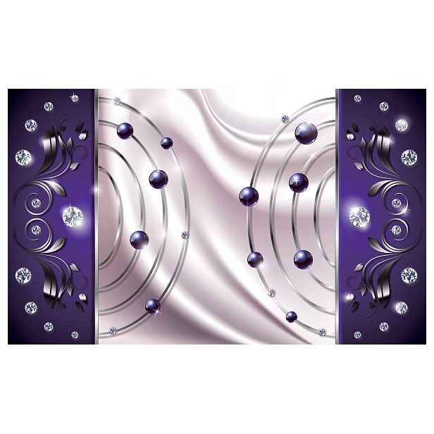 Tapeta Fialové sféry Diamanty Abstrakce Glamour Perspektiva 350x250+lepidlo