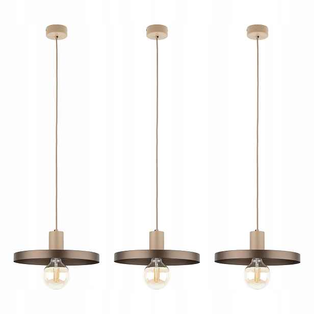 Tk Lighting Sada 3x Závěsná stropní lampa Lustr Sila Hnědá